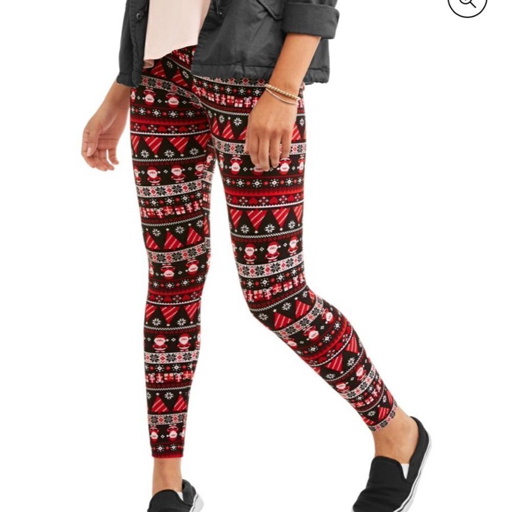 Holiday Christmas Santa Pants Leggings Med 7 9